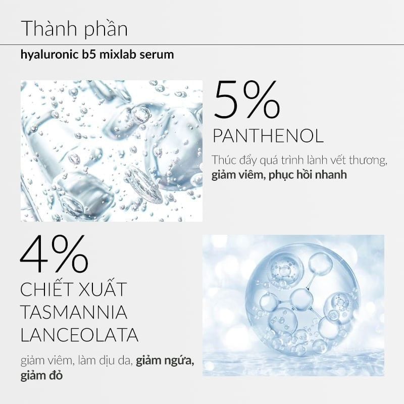 Serum Ekseption Tinh Chất Dưỡng Ẩm, Hỗ Trợ Phục Hồi Da Hyaluronic B5 Mixlab Serum 75ml
