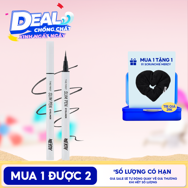  Bút Kẻ Mắt Merzy Siêu Mảnh, Bền Màu, Lâu Trôi The First Slim Pen Eyeliner 0.45g 