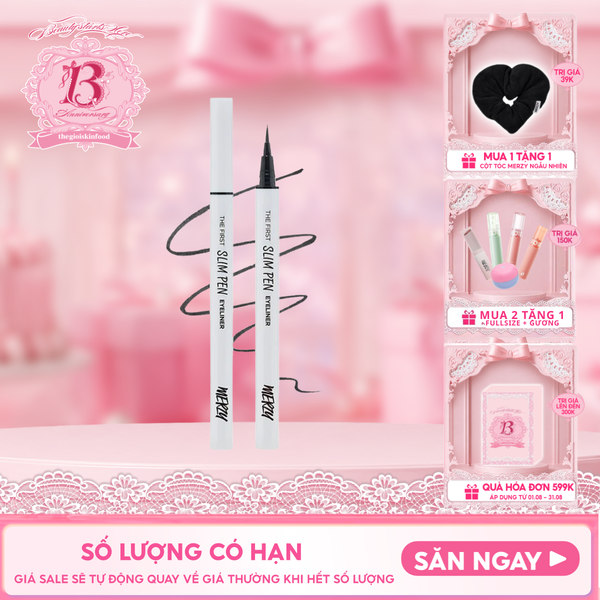  Bút Kẻ Mắt Merzy Siêu Mảnh, Bền Màu, Lâu Trôi The First Slim Pen Eyeliner 0.45g 