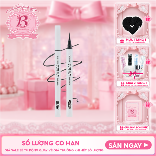  Bút Kẻ Mắt Merzy Siêu Mảnh, Bền Màu, Lâu Trôi The First Slim Pen Eyeliner 0.45g 