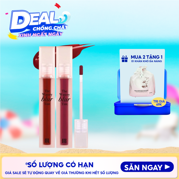  Son Kem Lì Lên Màu Chuẩn, Mịn Mượt Nhẹ Môi Merzy The Watery Blur Tint 4ml 
