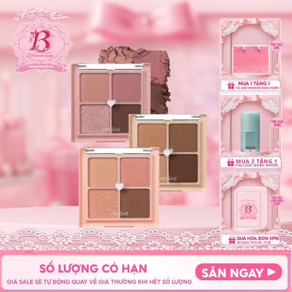  Bảng Phấn Mắt 4 Ô Màu Romand Siêu Xinh Better Than Eyes 6.5g 