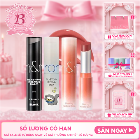 [VE-EASY] Son Dưỡng Romand Dạng Thỏi Có Màu Thuần Chay Dưỡng Ẩm Mềm Môi Glasting Melting Balm