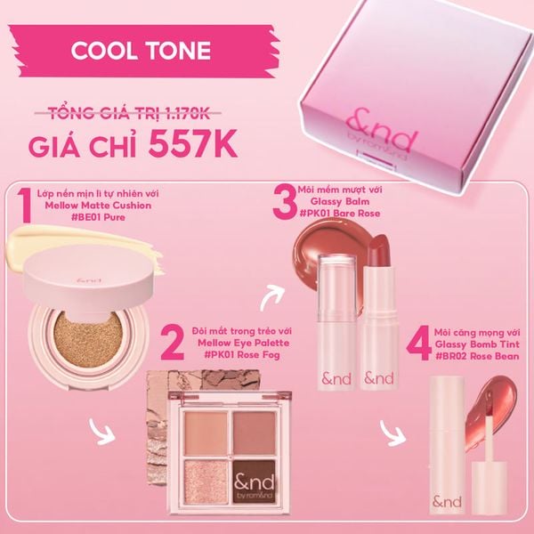  Box Mỹ Phẩm Trang Điểm And By Romand Cool Tone & Warm Tone Set 