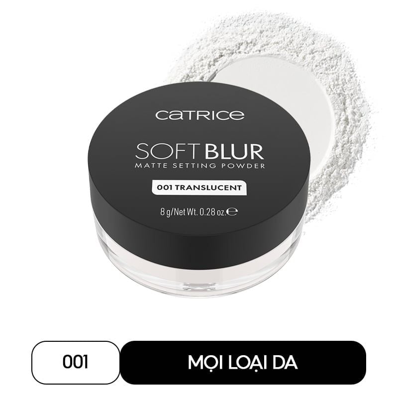 Phấn Phủ Catrice Mỏng Nhẹ Kiềm Dầu Soft Blur Matte Setting Powder 8g