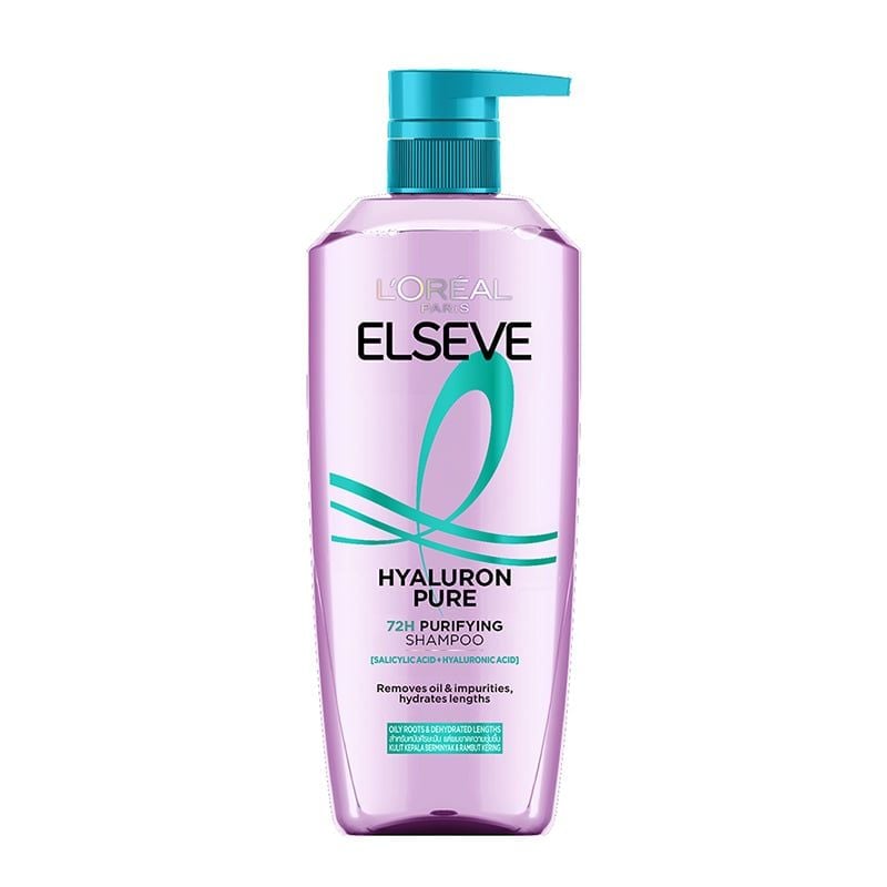 Dầu Gội, Dầu Xả Dưỡng Tóc Phồng Bồng Bềnh Cho Da Đầu Dầu & Thường L'oreal Elseve Hyaluron Pure 72H