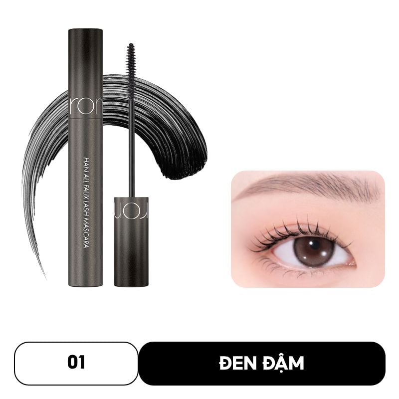 Mascara Chuốt Mi Romand Làm Cong, Dài, Tơi Mi Faux Lash Mascara 7g & Tẩy Trang Mascara Romand Han All Mascara Remover 7g