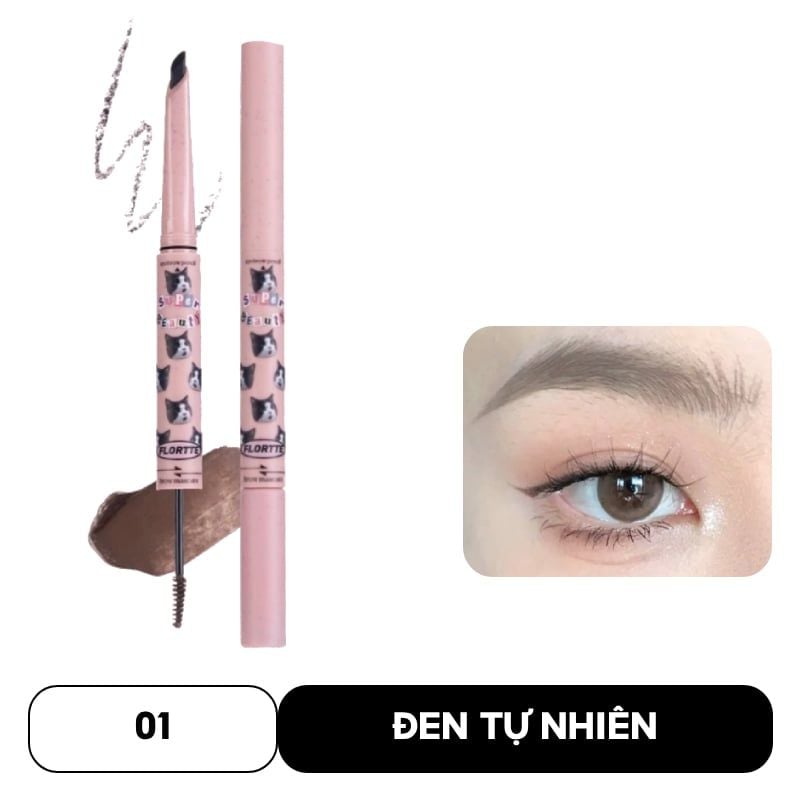Chì Kẻ Mày 2 Đầu FLORTTE I Am Super Beauty Eyebrow Pencil & Brow Mascara