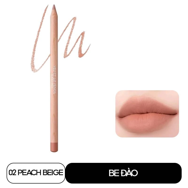 Chì Kẻ Viền Môi Clio Nhung Lì, Lâu Trôi Velvet Lip Pencil 1.45g