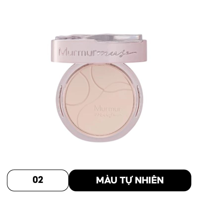 Phấn Phủ Nén Murmurmuse Mỏng Nhẹ, Che Phủ Tốt, Kiềm Dầu Light and Transparent Pressed Powder 8g