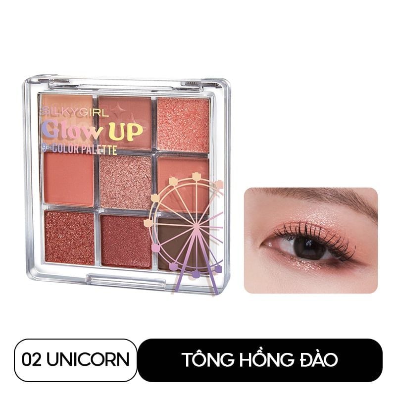 Bảng Phấn Mắt 9 Ô Silkygirl Glow Up 9-Color Palette 7.2g