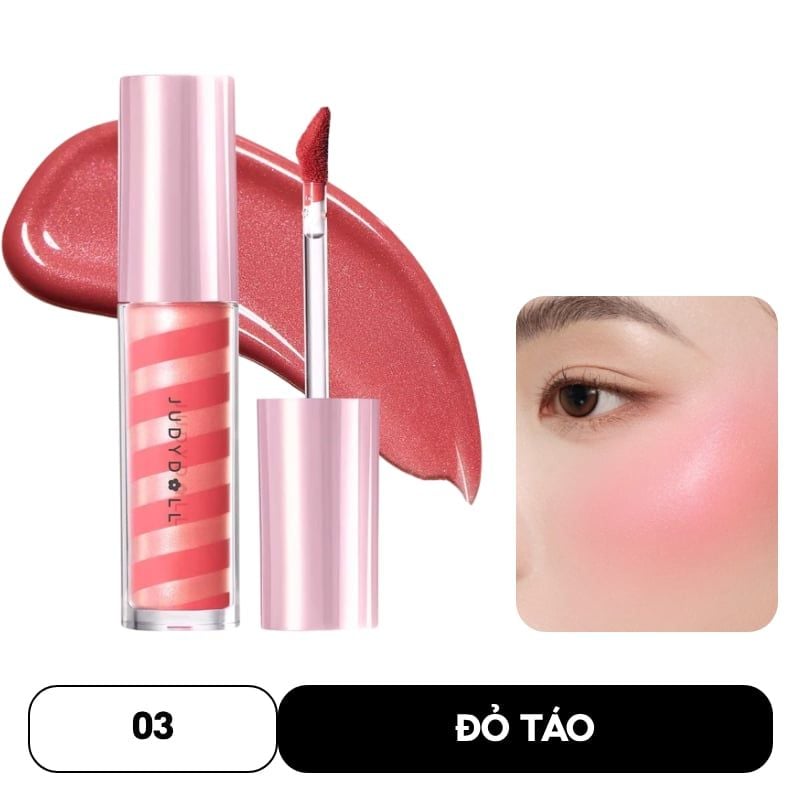 Má Hồng Kem Judydoll Có Nhũ Căng Bóng Glow Blush Swirl 5g