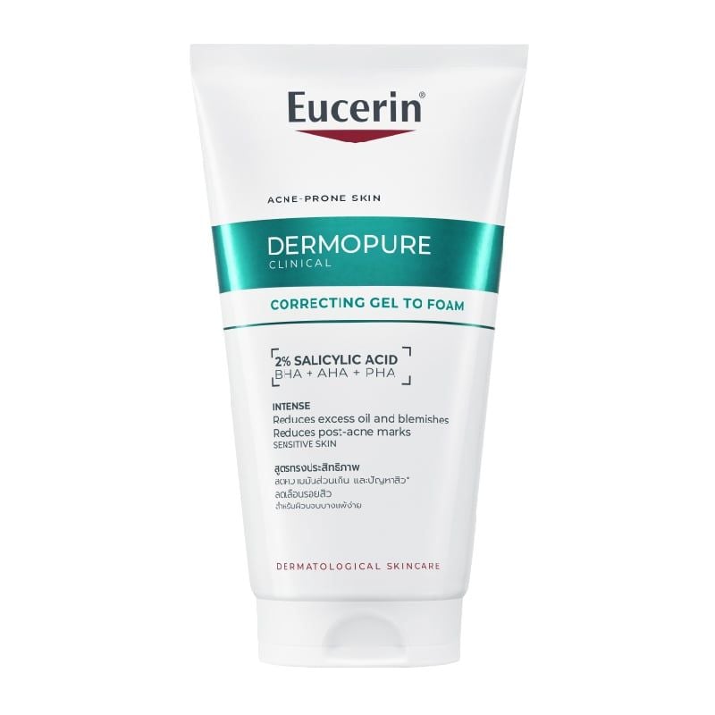 Gel Rửa Mặt Cho Da Dầu Mụn Eucerin Dermopure Clinical Correcting Gel To Foam