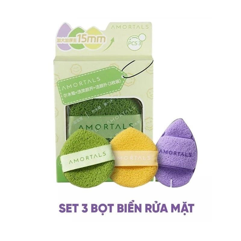 Bông Rửa Mặt Amortals Bọt Biển Wash To Smile Face-washing Puff
