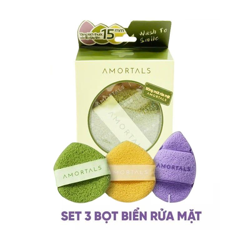 Bông Rửa Mặt Amortals Bọt Biển Wash To Smile Face-washing Puff