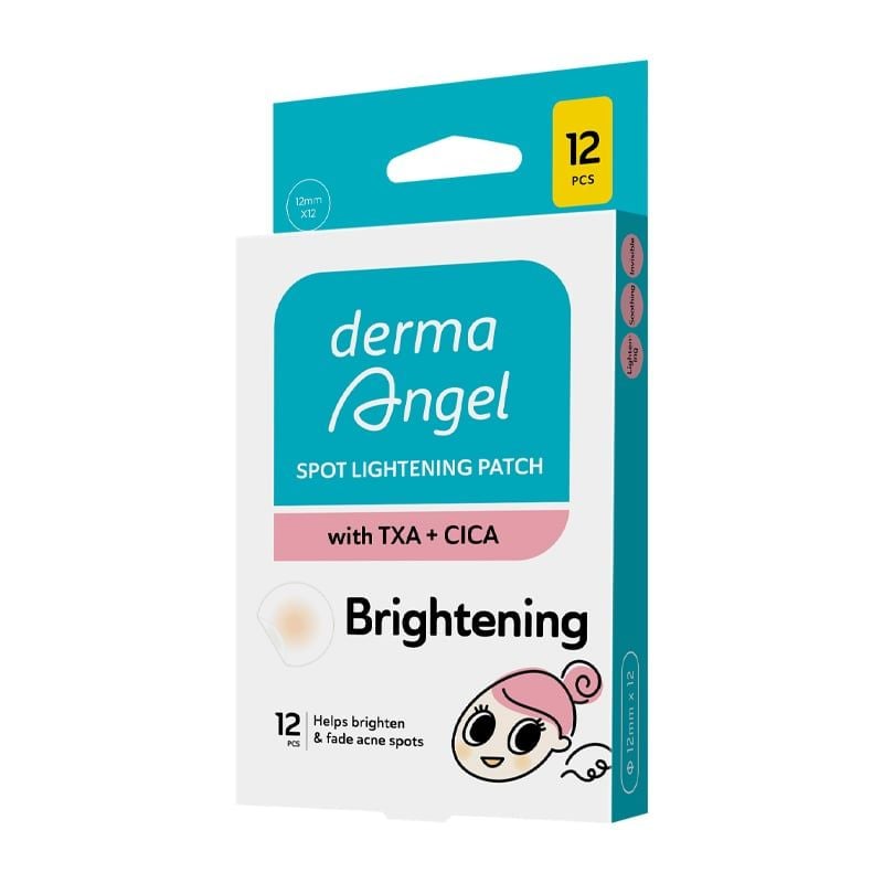 Miếng Dán Mụn Mờ Thâm Sáng Da Derma Angel Spot Lightening Patch With TXA + CICA Brightening (12 miếng)