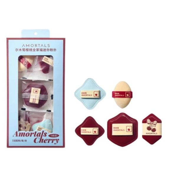  Bộ 5 Bông Phấn Mini Amortals Cherry Family Set Mini Puffs 5pcs 
