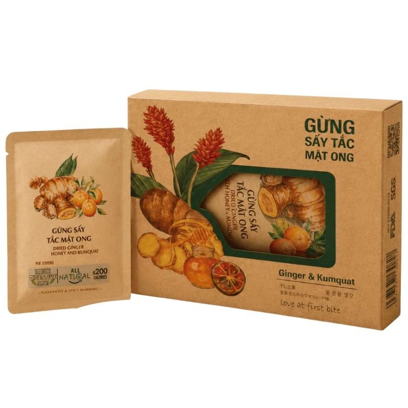 Hộp Gừng Sấy Tắc Mật Ong Nam Xanh JSC 40g