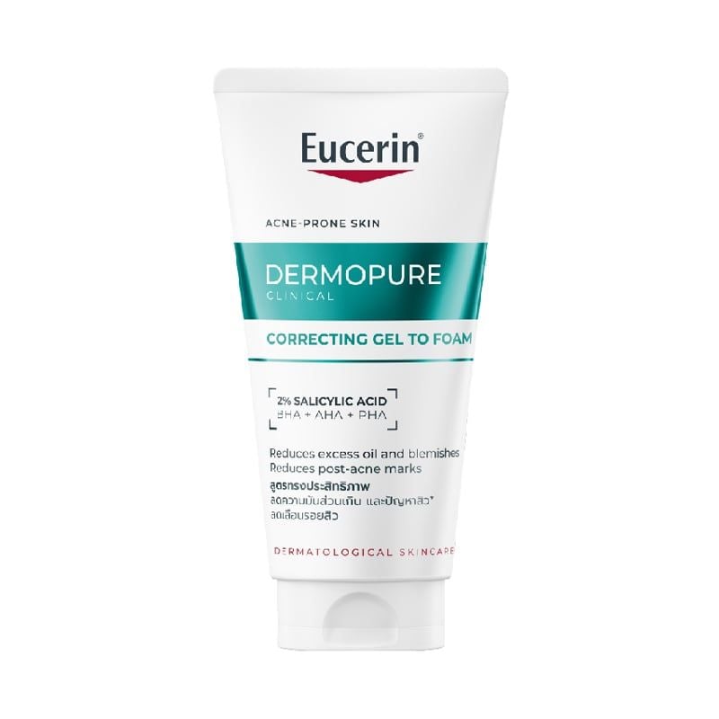 Gel Rửa Mặt Cho Da Dầu Mụn Eucerin Dermopure Clinical Correcting Gel To Foam
