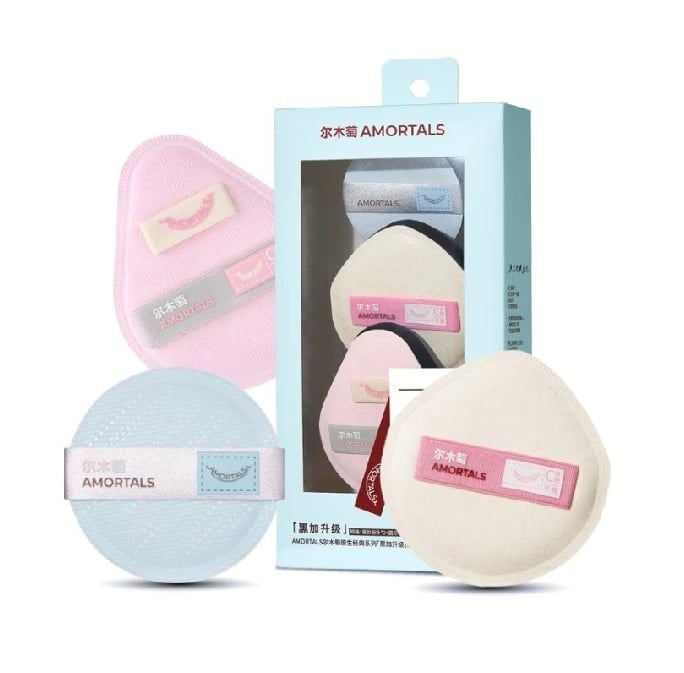 Bộ Bông Mút Trang Điểm Amortals Original Series Black Plus Foundation Puff Set 3pcs (Upgraded Version)