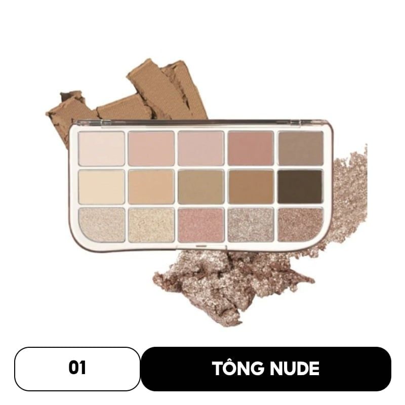 Bảng Phấn Mắt 15 Ô Fwee More Mood Eyeshadow Palette 12g