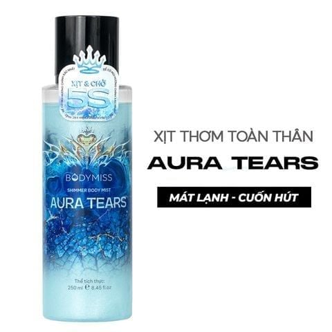  [Gift] SXịt Thơm Toàn Thân Bodymiss Hương Nước Hoa Có Nhũ, Kim Tuyến Shimmer Body Mist # AURA TEARS- Trị Giá 139k 