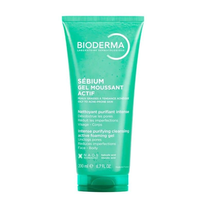 Gel Rửa Mặt Bioderma Làm Sạch Sâu & Hỗ Trợ Giảm Mụn Sebium Gel Moussant Actif 200ml