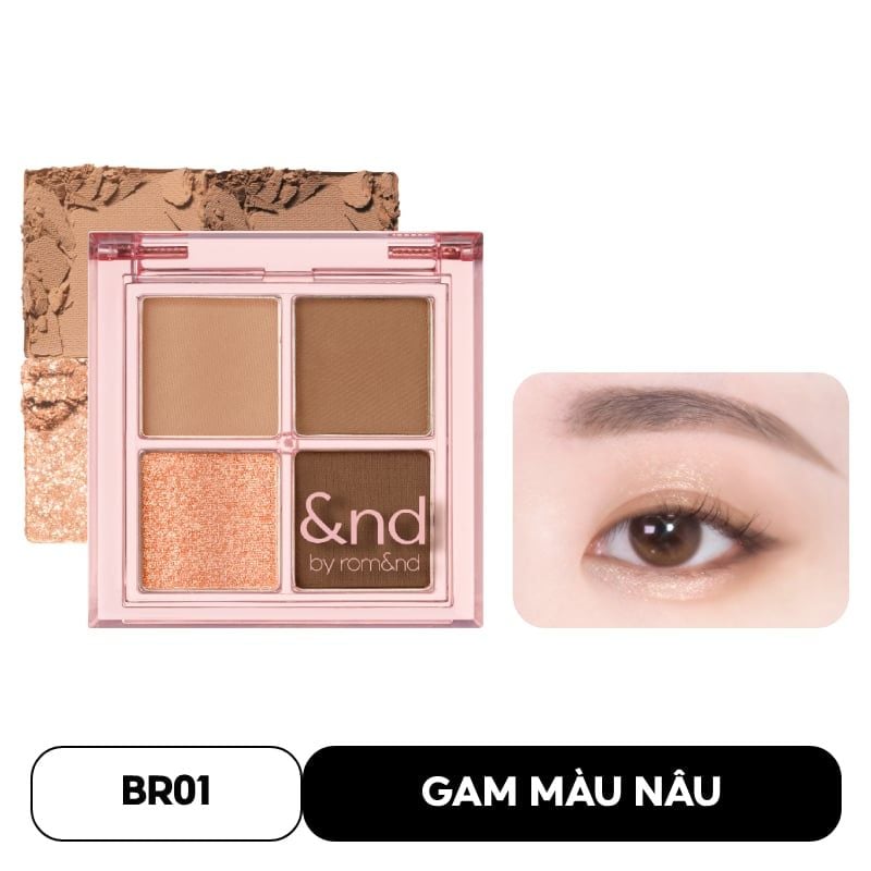 [&nd by rom&nd] Bảng Phấn Mắt 4 Ô And By Romand Mellow Eye Palette 2.4g