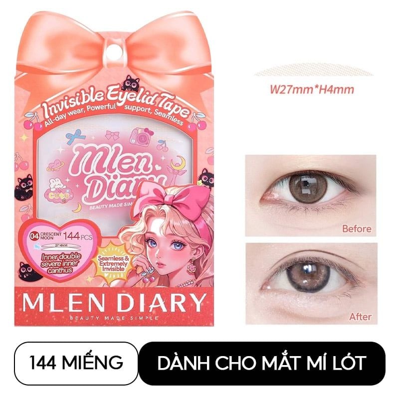 Miếng Dán Kích Mí Lưới Mlen Diary Invisible Eyelid Tape