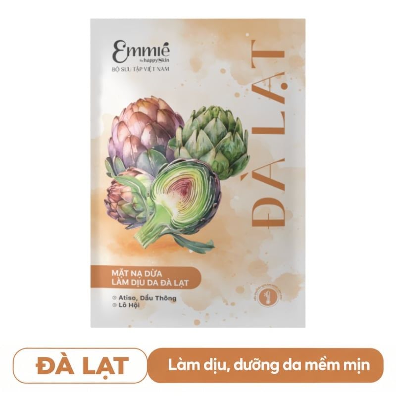 Mặt Nạ Phôi Dừa Emmié By Happyskin Giúp Cấp Ẩm, Làm Mềm Da Bio-Cellulose Beauty Mask 25g