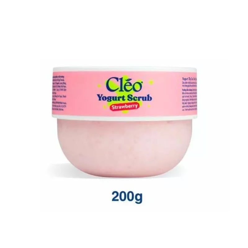 Tẩy Da Chết Cleo Làm Sạch Dịu Nhẹ, Cấp Ẩm Cho Da Yogurt Scrub Strawberry 200ml