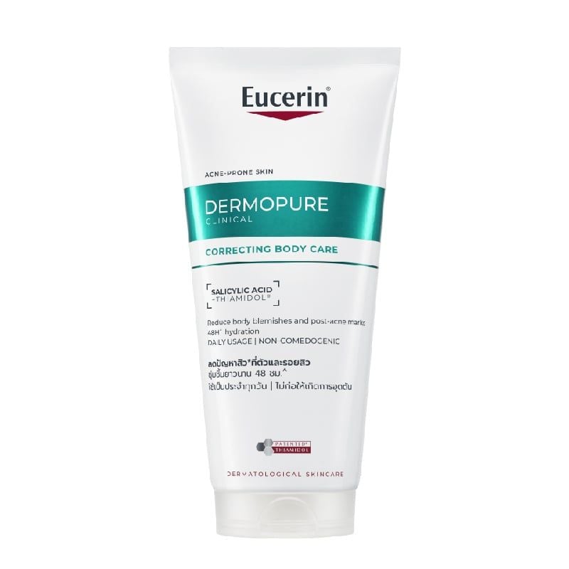 Kem Dưỡng Thể Eucerin Cho Da Mụn Thâm, Hỗ Trợ Mờ Thâm Mụn, Dưỡng Ẩm Dermopure Clinical Correcting Body Care 200ml