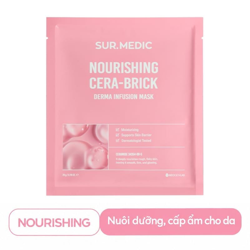 Mặt Nạ Sur.Medic+ Dưỡng Ẩm, Làm Dịu, Hỗ Trợ Dưỡng Sáng, Phục Hồi Da Derma Infusion Mask 28g