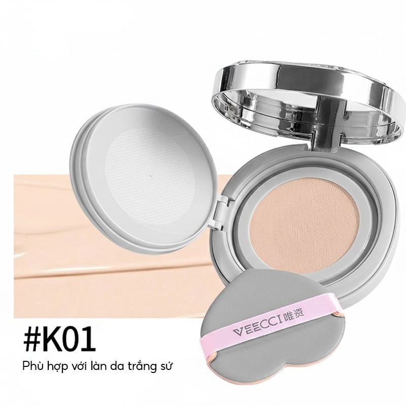 Phấn Nước Cấp Ẩm, Kiềm Dầu, Lâu Trôi VEECCI Essence Lock Makeup Mesh Cushion Cream 10g