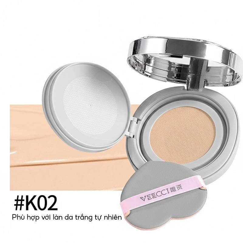Phấn Nước Cấp Ẩm, Kiềm Dầu, Lâu Trôi VEECCI Essence Lock Makeup Mesh Cushion Cream 10g