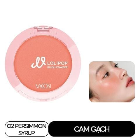  [Gift] Phấn Má Hồng Vacosi Lolipop All Day Blush 5.6g #O2 Persimmon Syrup: Cam Gạch - Trị Giá 93k 