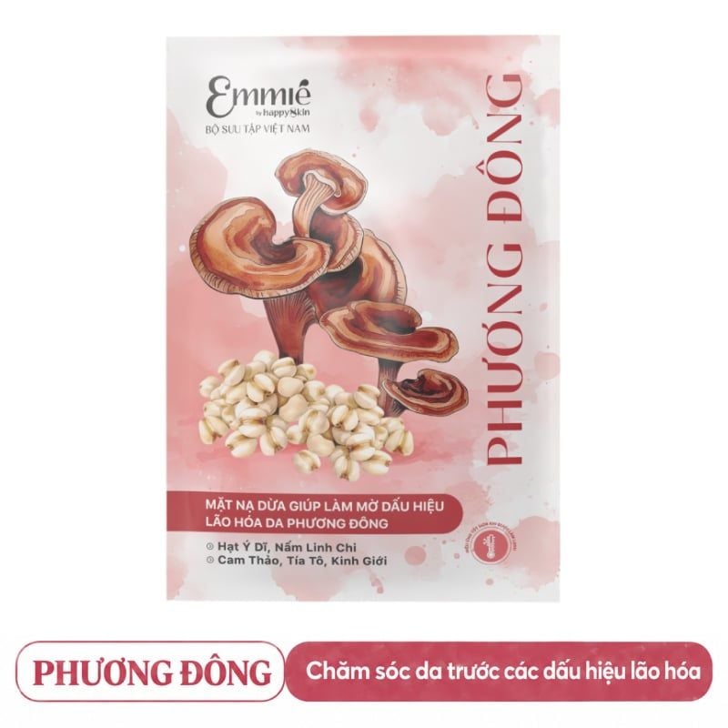 Mặt Nạ Phôi Dừa Emmié By Happyskin Giúp Cấp Ẩm, Làm Mềm Da Bio-Cellulose Beauty Mask 25g