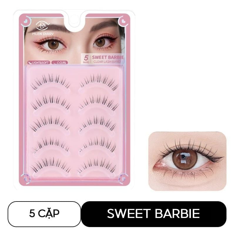Lông Mi Giả Mlen Diary Gân Trong, Tự Nhiên Cluster Lashes