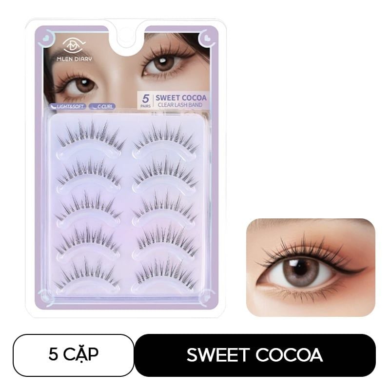 Lông Mi Giả Gân Trong, Tự Nhiên Mlen Diary Cluster Lashes