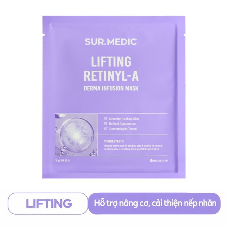 Mặt Nạ Sur.Medic+ Dưỡng Ẩm, Làm Dịu, Hỗ Trợ Dưỡng Sáng, Phục Hồi Da Derma Infusion Mask 28g