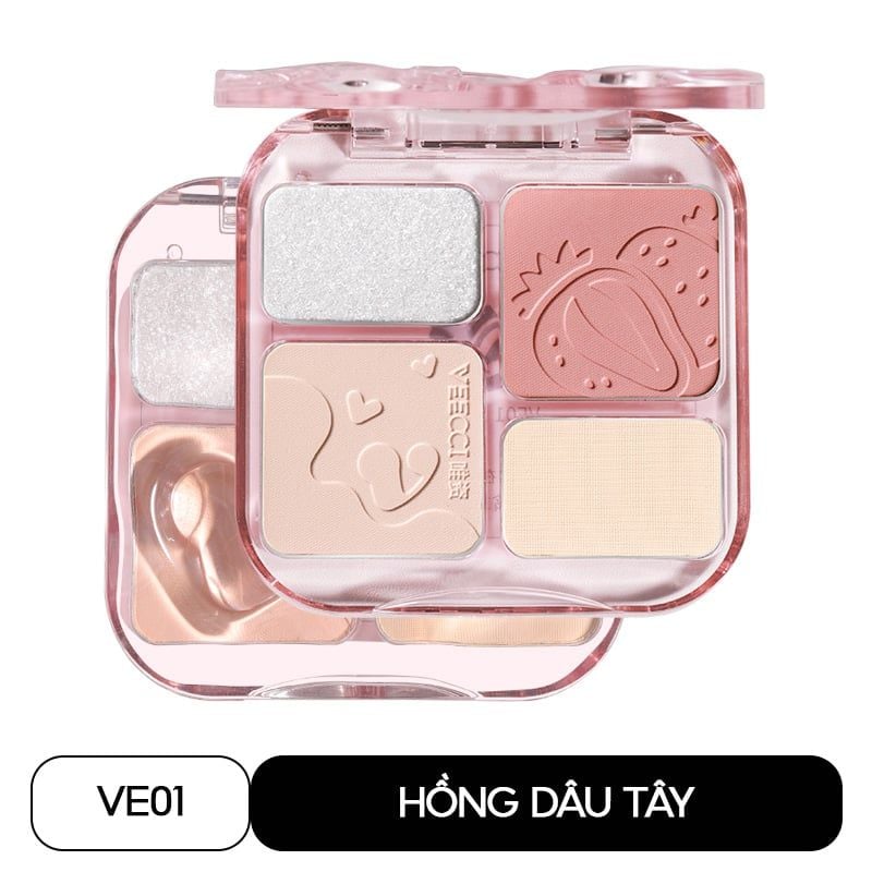 Bảng Phấn Má Hồng & Bắt Sáng 4 Trong 1 VEECCI Easy Blend Face Contouring Palette VE01 8.6g