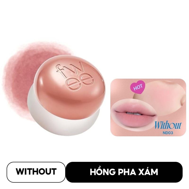Son Bùn Kiêm Má Hồng Fwee Lip & Cheek Blurry Pudding Pot 5g