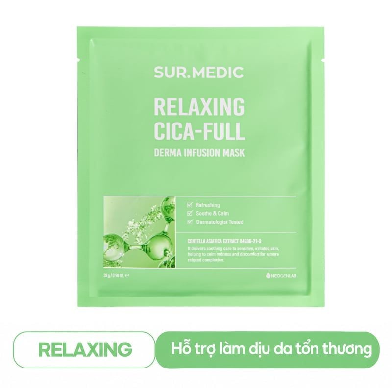 Mặt Nạ Sur.Medic+ Dưỡng Ẩm, Làm Dịu, Hỗ Trợ Dưỡng Sáng, Phục Hồi Da Derma Infusion Mask 28g