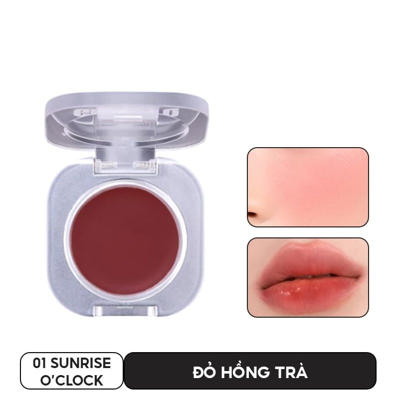 Má Hồng Kem & Son Môi Glamrr Q Mịn Lì, Bền Màu Mellow Touch Lip&Cheek Pot 1.8g