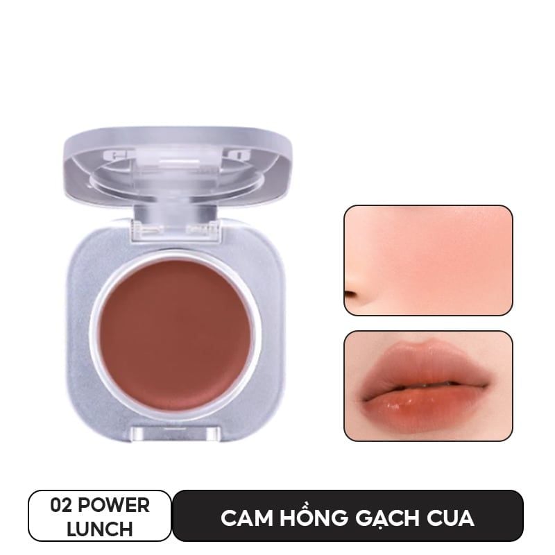 Má Hồng Kem & Son Môi Glamrr Q Mịn Lì, Bền Màu Mellow Touch Lip&Cheek Pot 1.8g