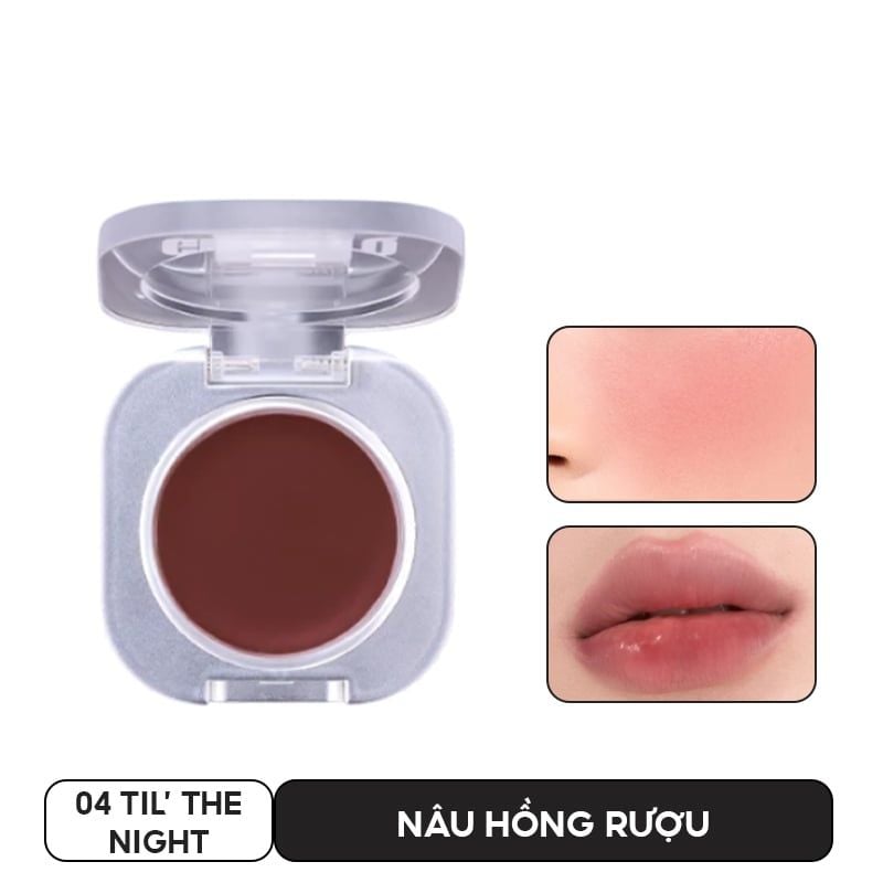 Má Hồng Kem & Son Môi Glamrr Q Mịn Lì, Bền Màu Mellow Touch Lip&Cheek Pot 1.8g