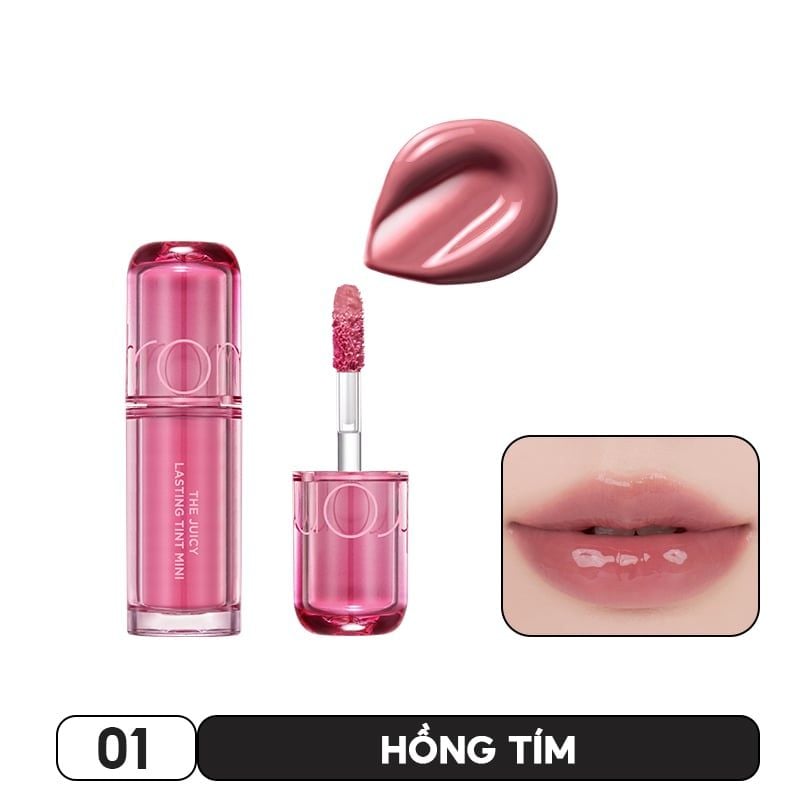 [MINI PINK] Son Tint Lì Romand The Juicy Lasting Tint 1g & Son Bóng Romand Glasting Color Gloss 2g
