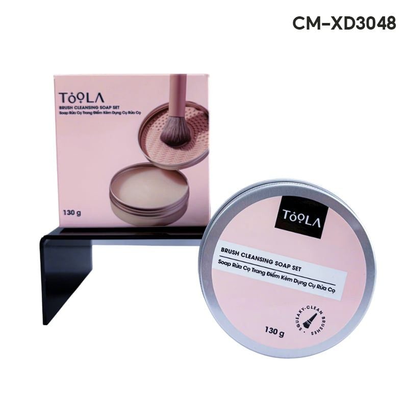 Hộp Rửa Cọ Trang Điểm TOOLA Kèm Xà Phòng, Dụng Cụ Rửa Cọ Brush Cleansing Soap - BT-TLA065