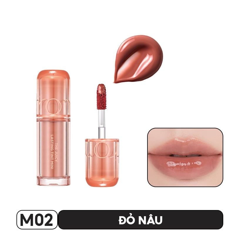 [MINI PINK] Son Tint Lì Romand The Juicy Lasting Tint 1g & Son Bóng Romand Glasting Color Gloss 2g