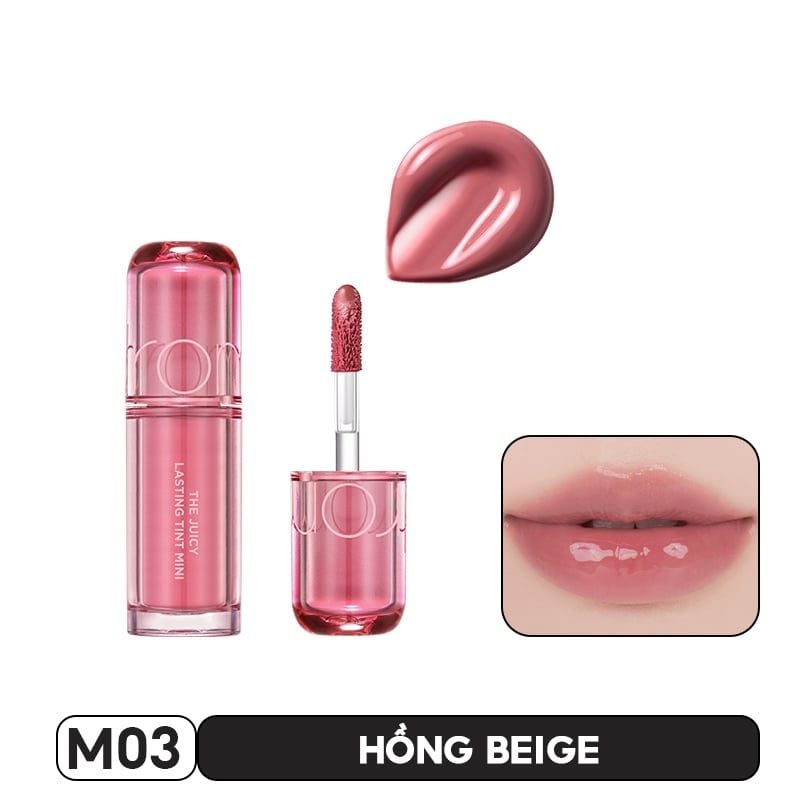 [MINI PINK] Son Tint Lì Romand The Juicy Lasting Tint 1g & Son Bóng Romand Glasting Color Gloss 2g